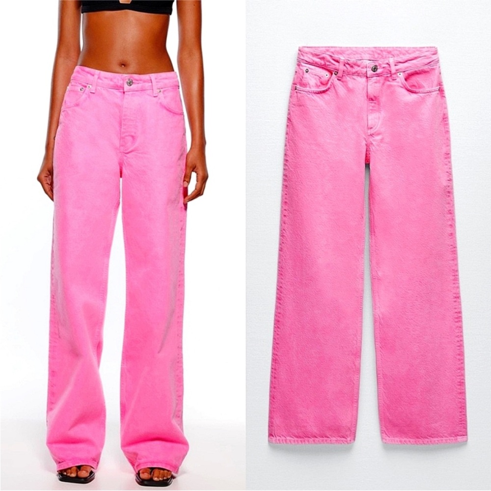 Zara hot pink jeans, s 2,new